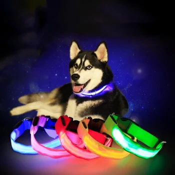 Pet LED Antkaklis Šuniui Naktį Saugos Mirksi šviečia Tamsoje Šuns Kaklo Dirželis Šunys Šviesos Fluorescencinė Šviesa Iki Antkakliai Naminių Reikmenys