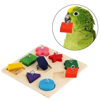 Pet Švietimo Žaislai Paukščių Papūga Interaktyvios Mokymo Spalvingas Medinių Blokas 