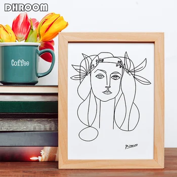 Picasso Line Art Piešimo Drobė Art Prints Eskizai Moteris Puokštė Taikos Tapyba, Plakatas Minimalistinio Sienos Menas Namų Sienų Dekoras