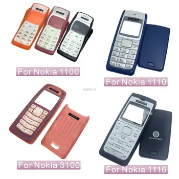 Pilnas priekinis dangtis klaviatūra Nokia 1100 1110 1116 3100 baterijos, galinio dangtelio Aukštos kokybės korpusas+Klaviatūra