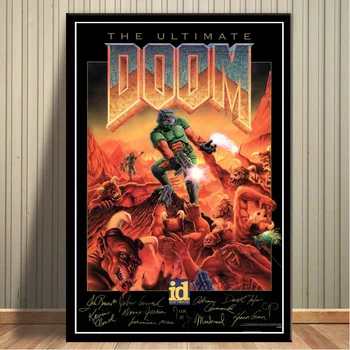 Plakatas Spaudinių Klasikinis Halo Vaizdo Žaidimai Ultimate Doom Sienos Meno Tapybos Drobės Nuotraukų Kambarį Namų Dekoro