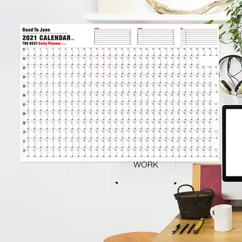 Planavimo Kalendorius 2021 M. Sieninis Kalendorius Puikiai tinka Namuose Ugdymo Planą ir Planuoti 365 Dienas Metinis studentų kabo Kalendorius