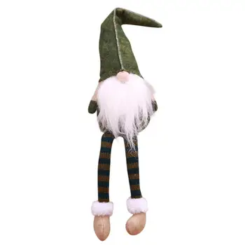 Pliušinis Santa Gnome Lėlės Kalėdinė Dekoracija Sėdi ilgakojis Elf Festivalis 