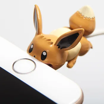 Pokemon Eiti Kabelis Raštas USB Įkrovimo Kabelis Bite Pikachu Eevee Psyduck Snoelax Cosplay Rekvizitai iPhone Imtis Užkandote Kabelis Atveju