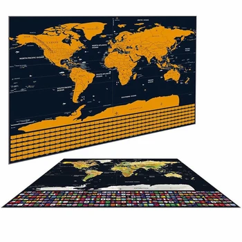 Popieriaus Off Leidinys Retro Pasaulio Pasaulio Žemėlapio Asmeninį Atlas Plakatas Su Šalies Vėliava 42*30 CM Apdaila Office Mokyklos Žemėlapiai