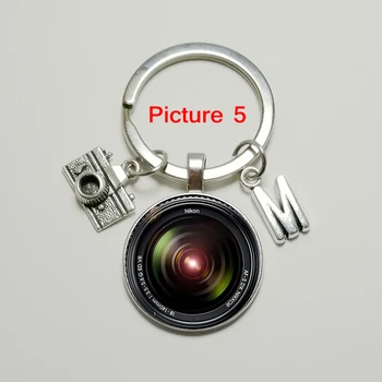 Populiarus 26 Laiško Pavadinimas Keychain Kamera Pakabukas su SLR Objektyvą Fotografas Asmenybės Papuošalai