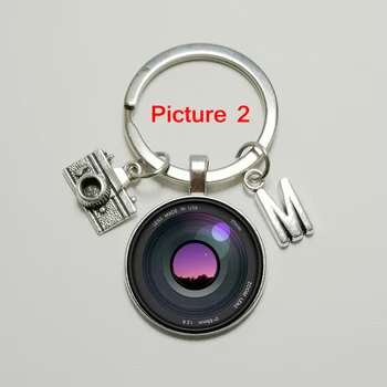 Populiarus 26 Laiško Pavadinimas Keychain Kamera Pakabukas su SLR Objektyvą Fotografas Asmenybės Papuošalai