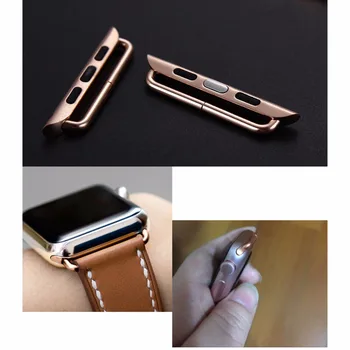 Pora Adapteris, skirtas Apple Watch band 6 SE 5 4 3 iwatch juosta 42mm 38mm Dirželis nerūdijančio plieno diržas Watchband Priedai Jungtis