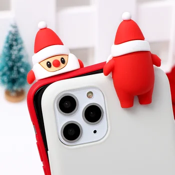 Prabanga 3D Animacinių filmų Kalėdų Elnių Lėlės Telefono dėklas Skirtas iPhone 12 Mini 8 7 Plius 6 6S X XR XS 11 Pro MAX Minkštos TPU Padengti Dovana Elk