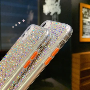 Prabanga 3D Jewelled Diamond Blizga Bling Telefono dėklas skirtas iPhone 11 12 Pro XS MAX XR X 7 8 Plus SE 2020 Blizgučiai Kristalų Galinį Dangtelį