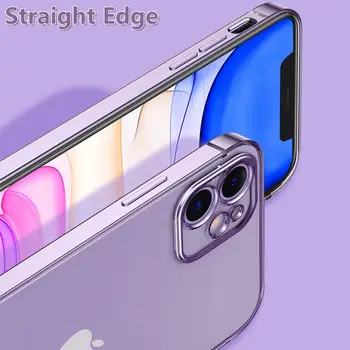 Prabanga Danga Metalo Flash Frame Telefono dėklas Skirtas iPhone 12 Mini Pro 11 7 8 6 6s Plus X XS Max XR Minkštas Aišku, Silikono Atvejais Dangtis