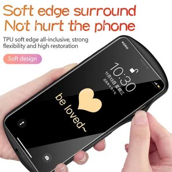 Prabanga Mielas Ovalo formos, Širdies formos, Grūdintas Stiklas Telefono dėklas Skirtas iPhone 12 11 Pro Max XSmax XR X SE 8 7 6 Plius Veidrodis Silikono Padengti