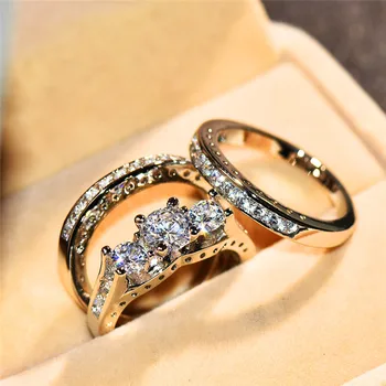Prabanga Moterų Didžiojo Akmens Žiedas Mados Sidabro Spalvos Nuotakos Sužadėtuvių Žiedas Žada Kristalų Cirkonis Vestuvių Žiedai Moterims