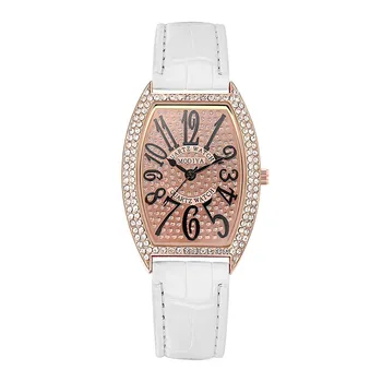 Prabanga Moterų Laikrodžiai, Skaitmeninis Ciferblatas Odos Apyrankė Žiūrėti Prekės Kvarcinis Laikrodis Ponios Žiūrėti Diamond Laikrodis Reloj Mujer W50