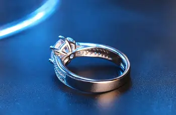 Prabanga Moterų pločio Žiedas kietas 925 Sterlingas Sidabro Papuošalai Derliaus pažadas Žiedai Moterims AAA Cirkonis Vestuvių, Sužadėtuvių Žiedai