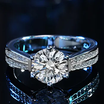 Prabanga Moterų pločio Žiedas kietas 925 Sterlingas Sidabro Papuošalai Derliaus pažadas Žiedai Moterims AAA Cirkonis Vestuvių, Sužadėtuvių Žiedai