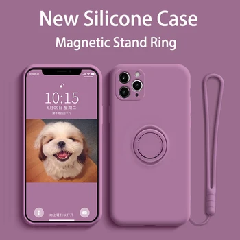 Prabanga Silikono Atveju Ant iPhone 12 Pro Max Mini Atveju, Minkštas Magnetinis Žiedas Apima, 