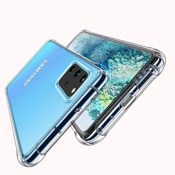Prabanga Skaidrus, atsparus smūgiams Telefono dėklas Samsung Galaxy S20 FE 5G Padengti Minkštos TPU Bamperis Anti-drop Nulio Įrodymas Atgal Shell