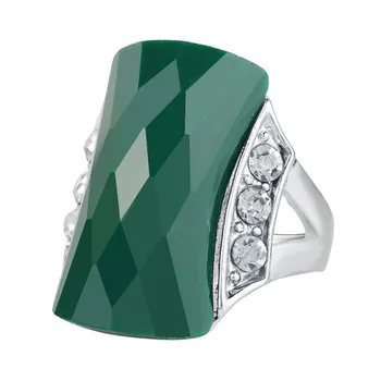 Prabanga Žalia Akmuo Didelis Žiedai Moterims, Papuošalai Sidabrinis Žiedas Moterų Kristalų Žiedai Lady Retro Etninės Žiedas Moterims Accessories Moteris