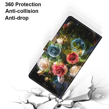 Prabangus Retro Gėlės Flip Case For Samsung Galaxy Note 10 G530 S5 S6 S7 S8 S9 S10 Plius S10E Padengti Gėlių Piniginės Odos Atvejais