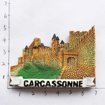 Prancūzija Paris Šaldytuvas Magnetas Suvenyrų Carcassonne Kanų Imanes Para Riviera Triumfo Arka GRAŽŪS Magnetiniai Lipdukai Namų Dekoro