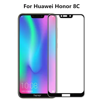 Premium 3D Grūdintas Stiklas Huawei Honor 8C Screen Protector, Pilnas draudimas Apsauginė Plėvelė huawei honor 8c BKK-AL00 Žaisti 8C