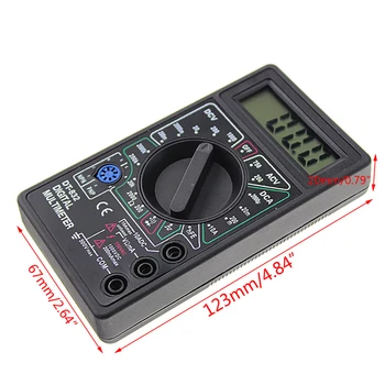 Profesinės DT832 Skaitmeninis Multimetras LCD DC AC Voltmeter Ammeter Ohm Testeris