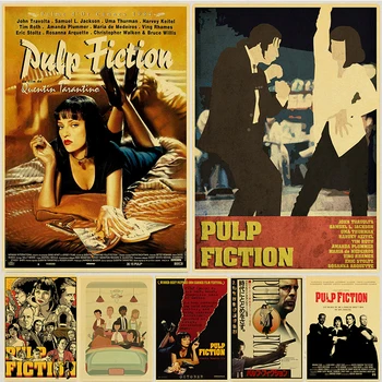Pulp Fiction Filmo Plakatas plakatas Sienos Dekoratyviniai Lipdukai Svetainės, Miegamojo Spausdinti Šiuolaikinės Tapybos Claer Nuotrauką