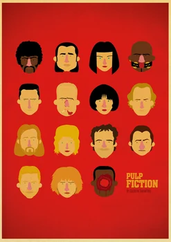 Pulp Fiction Filmo Plakatas plakatas Sienos Dekoratyviniai Lipdukai Svetainės, Miegamojo Spausdinti Šiuolaikinės Tapybos Claer Nuotrauką