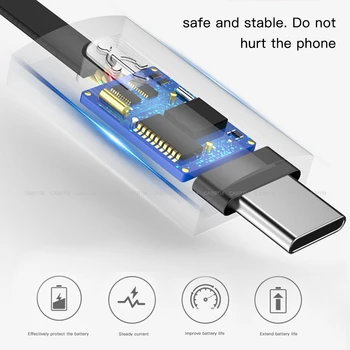 Pultelio USB C Tipo Kabelis Mini Nailono Micro USB Mobiliojo Telefono Kabelis 2A Greitas Įkroviklis, Duomenų Perdavimas 