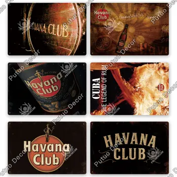 Putuo Dekoro Havana Club Romo Derliaus Metalo Alavo Ženklai Retro Apnašas Baras Pub Klubas Vyras Olos Sienų Dekoras