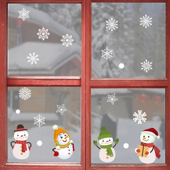 PVC Vinilo Nuimamu Linksmų Kalėdų Sienų Lipdukai Mados Santa Claus Langą, Kambario, Apdailos Naujųjų Metų Namų langų Dekoro Naujųjų Metų