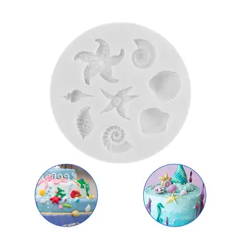 Pyragas Pelėsių Įrankiai 3D Mielas Seashell Jūros Myli Žvaigždė Formos Silikono Šokolado Liejimo 
