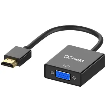 QGeeM HDMI į VGA adapteris Skaitmeninio į Analoginį Vaizdo Garso Keitiklis Kabelis, 1080p Xbox 360 PS3, PS4 PC Nešiojamas TV Box Projektorius