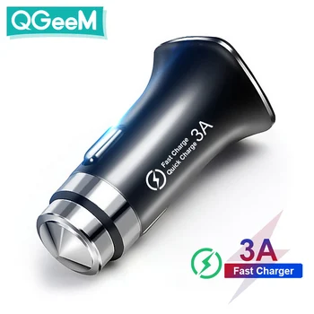 QGEEM QC 3.0 USB Automobilinis Įkroviklis Saugos Plaktukas, Greitai Įkrauti 3.0 Automobilių Greitas Įkroviklis Telefono Įkrovimo Adapteris, skirtas 