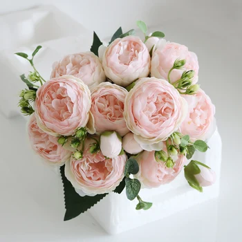 QIFU 10vnt 8cm Putos, Rožių Žiedų Dirbtinės Gėlės Mažų Rose Vestuvių Netikrą Gėlių Festivalis Reikmenys, Namų Puošimas Vestuvių Puokštė