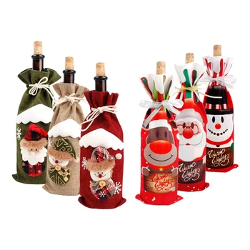 QIFU Kalėdinis Vyno Butelis Nustatyti Linksmų Kalėdų Dekoro Namai 2020 Navidad Noel Cristmas Papuošalai Kalėdų Dovanos Naujųjų Metų 2021