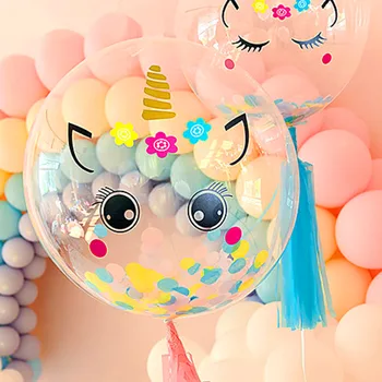 QIFU Rožinis Vienaragis Šalies Vienaragis Balionų, Oro Balionų Gimtadienio Dekoracijos Vaikams Baloons Gimtadienio Balionas Latekso Balon Helio