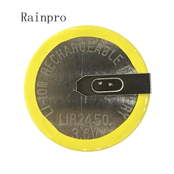 Rainpro 2VNT/DAUG LIR2450 horizontalus suvirinimo koja baterijos 3.6 V įkrovimo monetos cell baterijos įkrovimo 2450