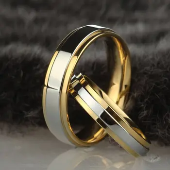 Ramos Nerūdijančio plieno Vestuvinį Žiedą, Paprastas Dizainas Pora Aljanso Žiedas 4mm 6mm Pločio Juostos Žiedas skirta Moterims ir Vyrams