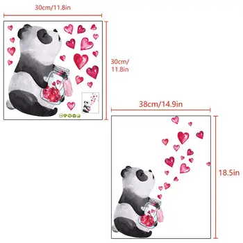 Ranka Pieštas Mielas Panda Siena Lipdukas Meilė Širdies Dailės Freskos Gyvenimo Kambario, Miegamasis, Modernus Apdailos Vaikišką Darželio Plakatas Lipdukai