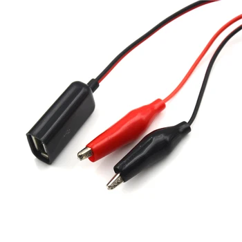 Raudona Ir Juoda 50cm Vielos Aligatorius Bandymo Įrašus pakaba USB Female Jungtis Maitinimo Adapteris Tiekimo