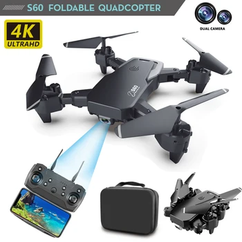 RC 4K hd plataus kampo kamera Quadcopter, 1080p WiFi FPV dual camera S60 supranta, protingas skrydžio stebėjimo nuotolinio valdymo uav