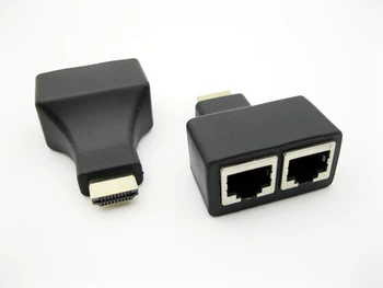 REDAMIGO 2 vnt 30M HDMI Dual RJ45 CAT5E UTP CAT6 LAN Ethernet HDMI Extender Kartotuvas 1080P HDTV HDPC PS3 STB AVC30M