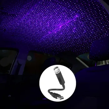Reguliuojamas Objektyvas Lazerinis Projektorius Mini USB LED Automobilių Šviesos Interjero Atmosferą Dekoratyvinis Apšvietimas Paukščio lizdą, Laiko Tunelį