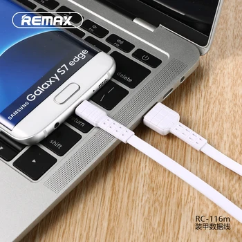 Remax USB Duomenų Kabelis Plokščias Metalo Įkrovimo Kabelis 2.4 Patvarus, Greitas Įkroviklis Laidas xiaomi 
