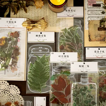 Retro Augalų Tyrimų Institutas Derliaus Dekoratyvinių Gėlių lapų Lipdukai, Kanceliarinės prekės Scrapbooking 