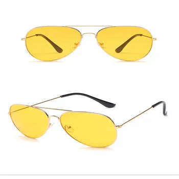 Retro Cat Eye Akiniai nuo saulės Moterims, Geltona Raudonųjų Lęšių, Saulės akinių Mados lengvas Sunglass moterų Derliaus Metalo UV400 Akiniai