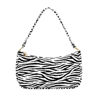 Retro Moterų Pečių Maišą 2020 Aksomo Zebras Spausdinti Moterų Krepšys Ponios Atsitiktinis Užtrauktukas Pečių Maišą Maišeliu Pagrindinis Femme