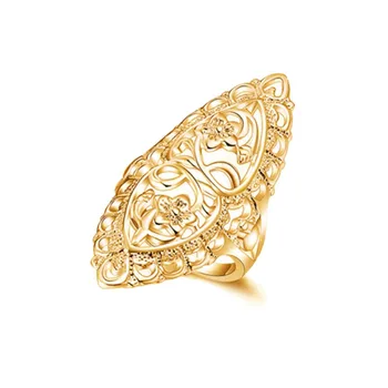 Retro stiliaus, sidabrinės Spalvos, aukso žiedas didelis tuščiaviduris raižyti temperamentas elegantiškas stilius žavesio papuošalai karšto pigūs aukščiausios kokybės moterims